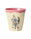 Melamine Cup with Nathalie Lété Print - Medium - 250 ml - Neon Pink