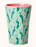 Melamine Cup with Peacock Power Print - Tall - 400 ml
