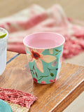 Melamine Cup with Selma Flower Print - Mint - Medium - 250 ml