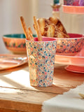 Melamine cup with small sandy flower print - tall - 400 ml