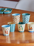 Melamine Cups with Asst. Blue Happy Forest Prints - Small