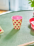 Melamine Espresso Cups with Darling Hearts Print - 80 ml