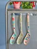 Melamine Pasta Spoon in 3 Asst. Flower Prints / vendu à l’unité