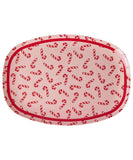 Melamine Rectangular Plate with Candy Cane Print