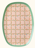 Melamine Rectangular Plate with Checkered Stencil Print