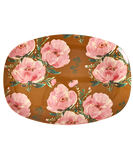 Melamine Rectangular Plate with Floral Fiesta Rose Print
