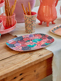 Melamine Rectangular Plate with Forest Flower Print