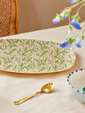 Melamine Rectangular Plate with New Snowdrop Print - Soft pink