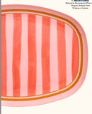 Melamine rectangular flat with organic stripes print