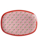 Melamine Rectangular Plate with Pink Snoopy Print