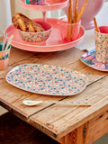 Melamine rectangular flat with small sandy flower print