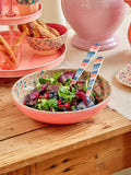 Melamine Salad Bowl with Small Sandy Flower Print - Low - 2.5 L