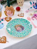 Melamine Side Plate with Angel Print - Green