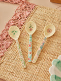 Melamine Teaspoon in 3 Asst. Flower Prints - Single / vendu à l’unité