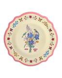 Piatto piano vintage in melamina con stampa Nathalie Lété - rosa
