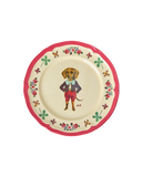 Melamiini vintage külgplaat koos Nathalie Lété printimisega - punane