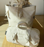 Mini sac polochon XXS - coton - brodé Maman Love - Sable