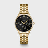 Midnight Multifunction Watch Steel, Black, Gold Color