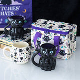 Mug d'Halloween Chat Chauve-souris Gothique Mignon et Effrayant