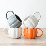 Mug en céramique gris en forme de citrouille, 14,5 cm