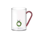 Glass Mug I Christmas Wreath