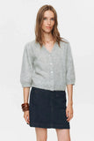 NUSURI BRUSHED SS CARDIGAN - Light grey mel