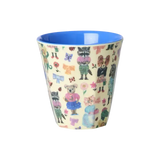 Melamine Kids Cup με Nathalie Lété Print - Blue - Μικρό - 160 ml