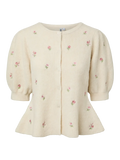 PCSILLY SS PUFF EMB KNIT CARDIGAN BC