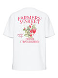 PCSUMMER SS PRINTED T-SHIRT JRS BC I Bright White FARMERS MARKET