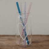 Pailles torsadées en verre 20 cm en lot de 4