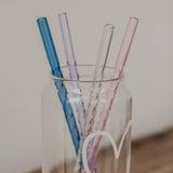 Pailles torsadées en verre 20 cm en lot de 4