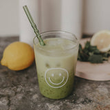 Pailles torsadées en verre 20 cm vertes, ensemble de 4.