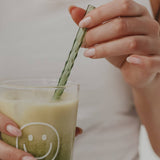 Pailles torsadées en verre 20 cm vertes, ensemble de 4.