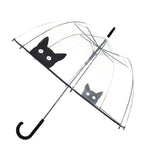 Parapluie Long Automatique Transparent Chat