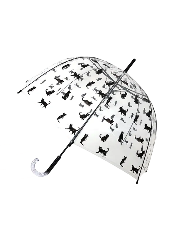 Parapluie Long Automatique Transparent chats
