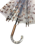 Parapluie Long Transparent Pois Cuivrés