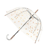 Parapluie Long Transparent Pois Cuivrés