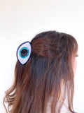 Pince à cheveux Evil Eye Claw peinte à la main | Écologique