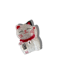 Pince à cheveux Lucky Cat Claw peinte à la main | Écologique: Argent