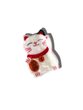 Hand Painted Lucky Cat Claw Hair Clip | Eco-Friendly: White