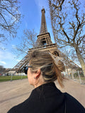 Pince à cheveux à griffes Tour Eiffel Paris peinte à la main: Crème