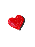 Heart Shaped Acetate Hair Clip: Red