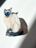 Hand Painted Siamese Cat Hair Clip | Eco-Friendly