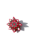 Hand painted Christmas flower hair clip