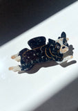 Hand Painted French Bulldog Claw Hair Clip | Eco-Friendl