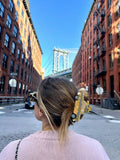 Pince à cheveux jaune peinte à la main pour cabine de taxi | Écologique