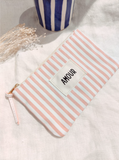 Striped pouch I Love pink