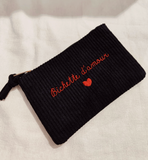 Samtbeutel „Ich liebe dich sehr“ I Khaki