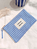 Gingham-Clutch I Cuckoo Kitten blau