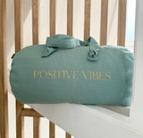 Polochon " Positive Vibes " Coloris Bleu Caraïbe